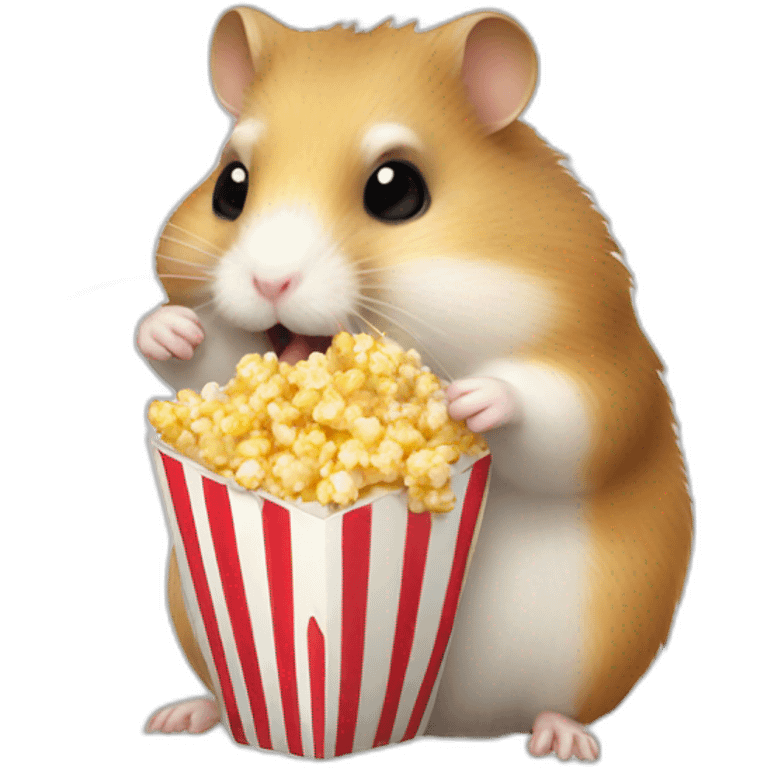 Hamster eating popcorn emoji