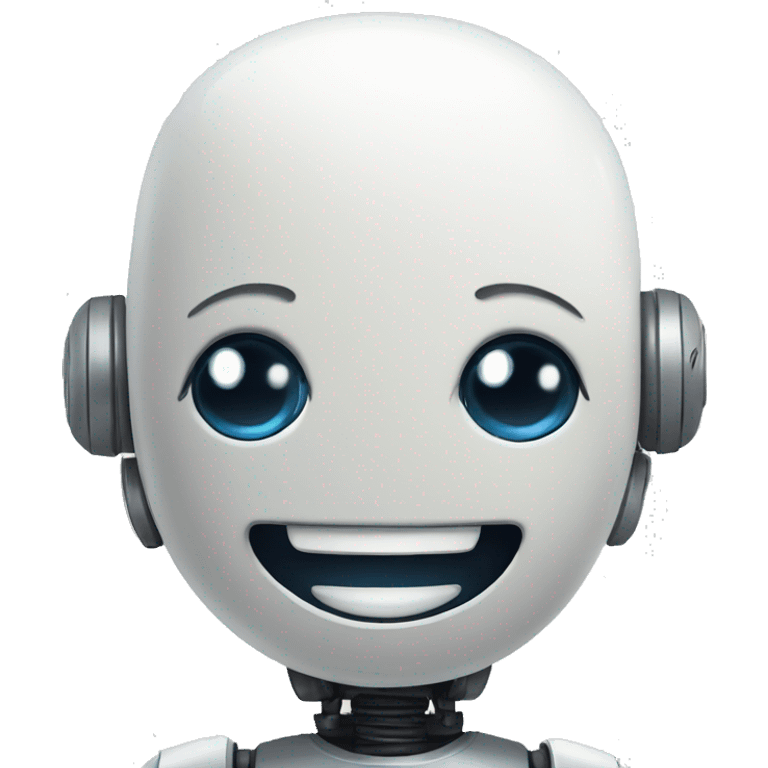 Robot with happy smile emoji