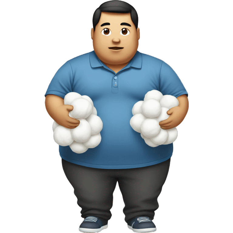 Fat Asian holding cotton emoji