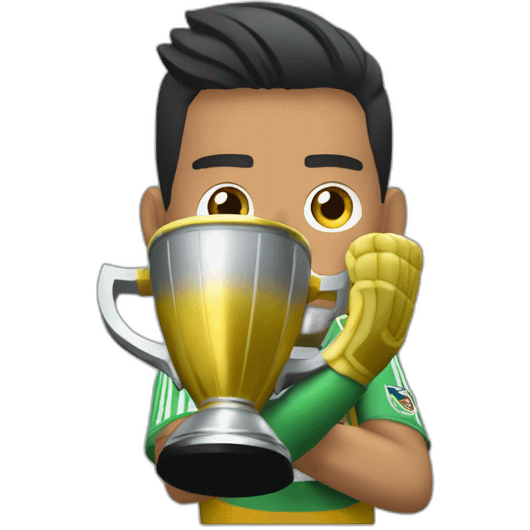 sergio romero goalkeeper holding libertadores cup emoji