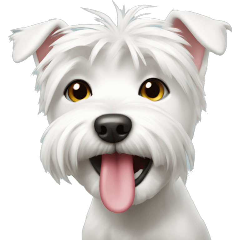 Westie dog licking face emoji