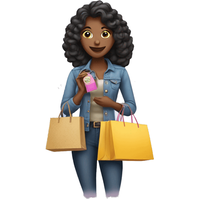 Woman with perfume and shopping bags  emoji