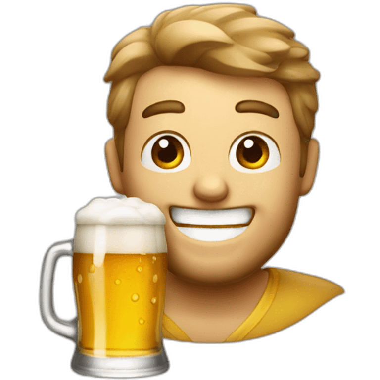 smile man beer emoji