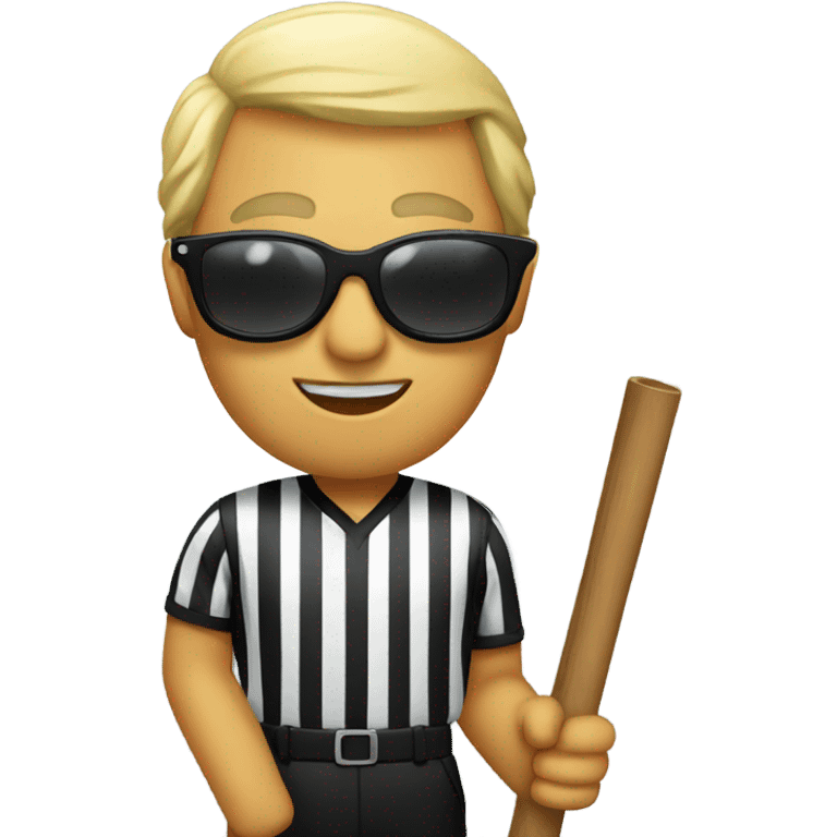 referee with stick and black sunglasses emoji