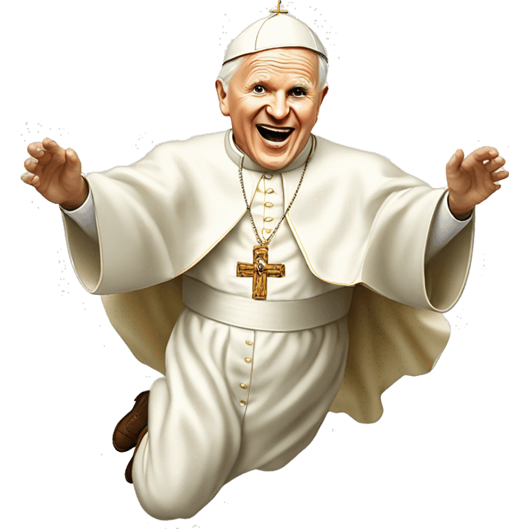 pope John Paul II jumping emoji