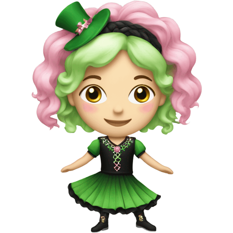 Merry Christmas Irish dancer with pink green and black emoji