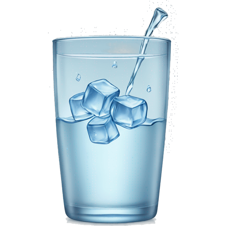 Glass of water with ice cubes  emoji