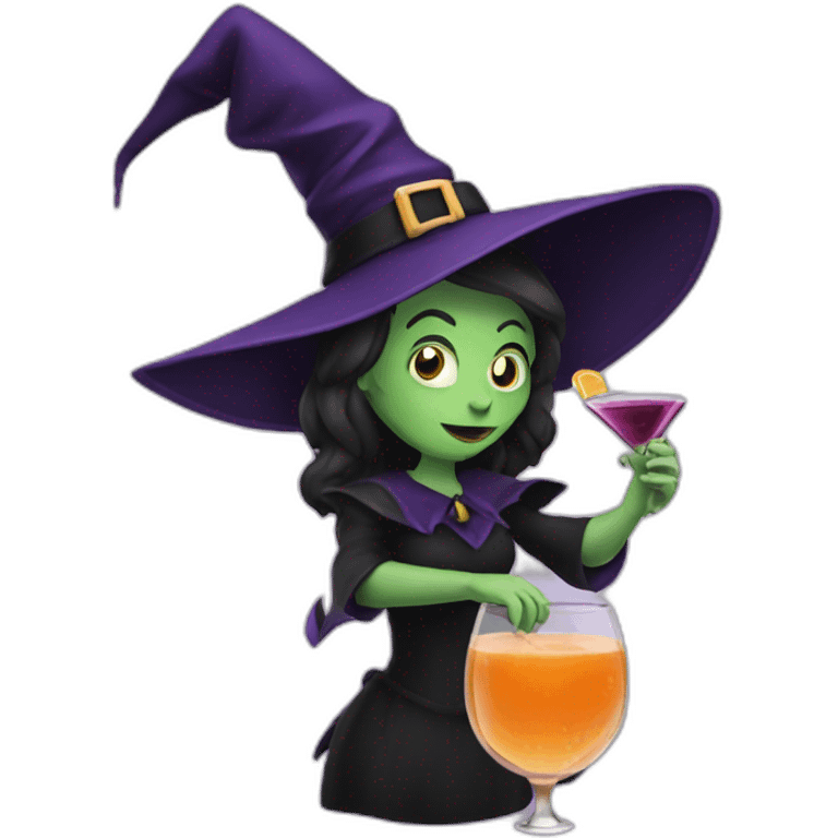 witch drinking cocktail emoji