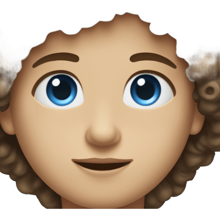 Light skinned woman with curly hair and white man with blue eyes and dark brown hair couple emoji