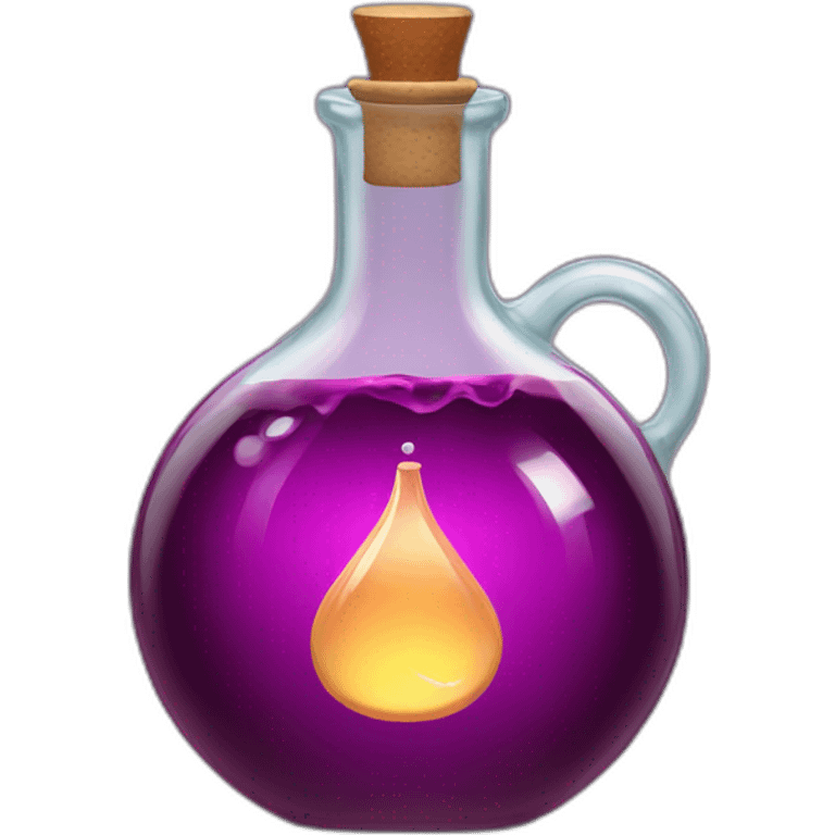 A flask with a magic potion emoji