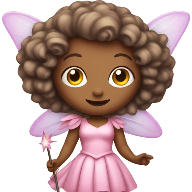 a fairy, wearing a pink dress with a wand emoji