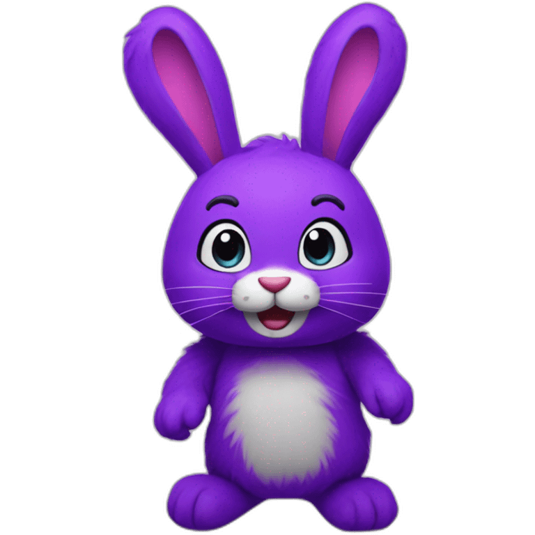 A purpule Bunnie animatronic with purple fur emoji