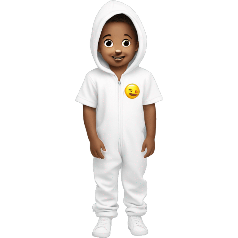 toddler jumpsuit white emoji