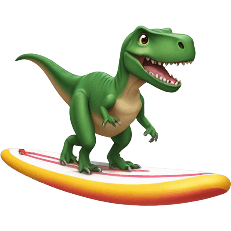 Trex on surf board emoji