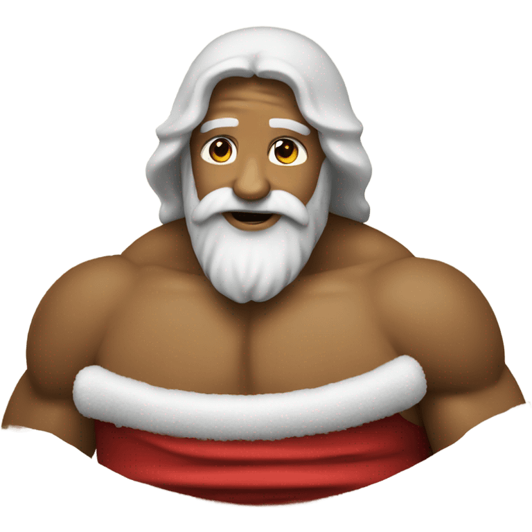 Jesus wrestling Santa Claus emoji