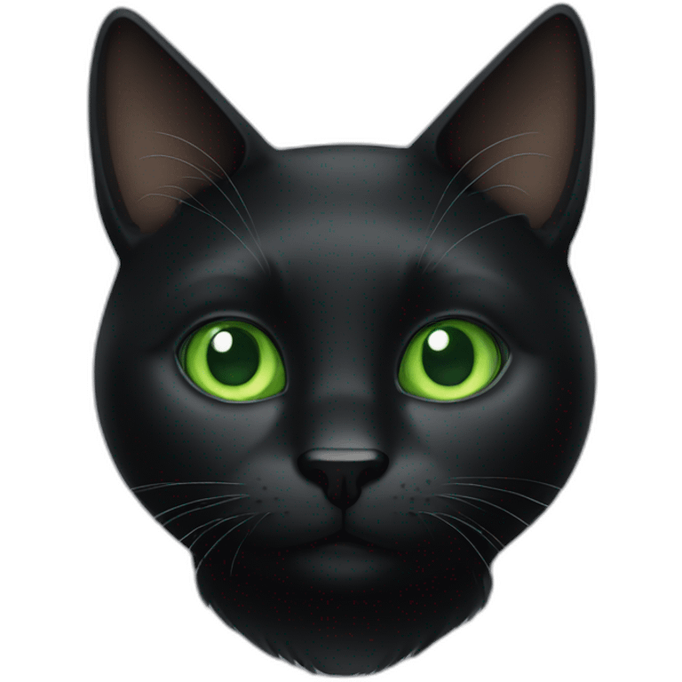 Black cat with green eyes emoji