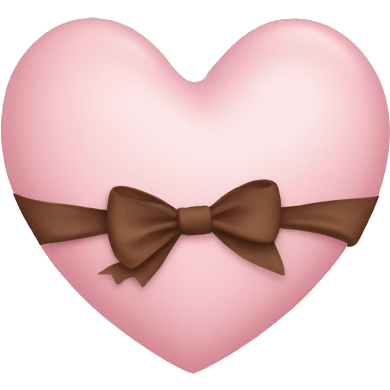 Light pink heart with brown bow emoji