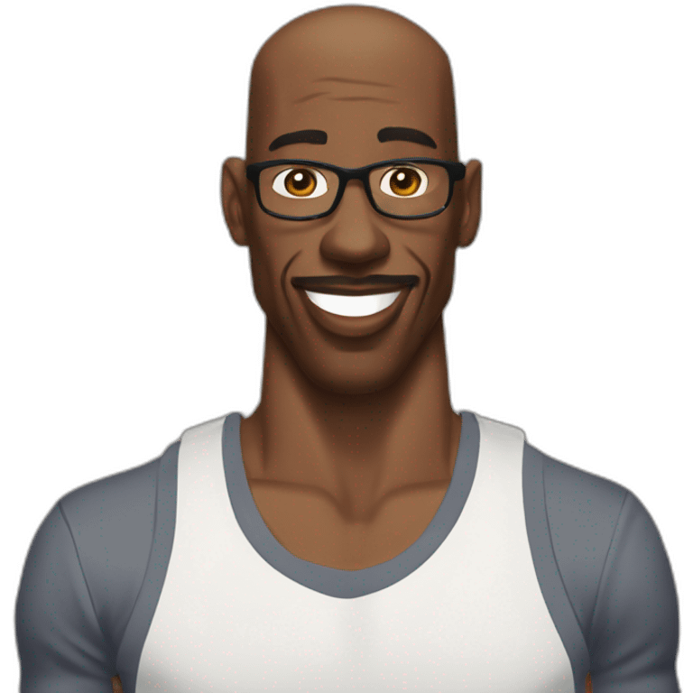 JB Smoove wearing a tank top under a short sleeve button down emoji