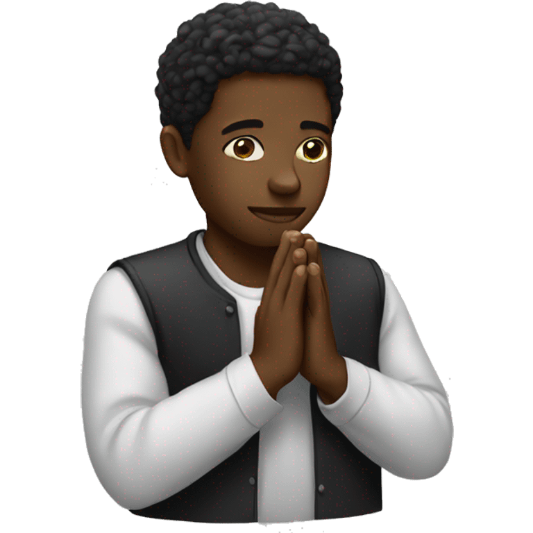 Black person prayer hands emoji