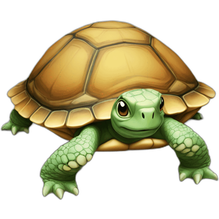 Chat sur une grosse tortue emoji