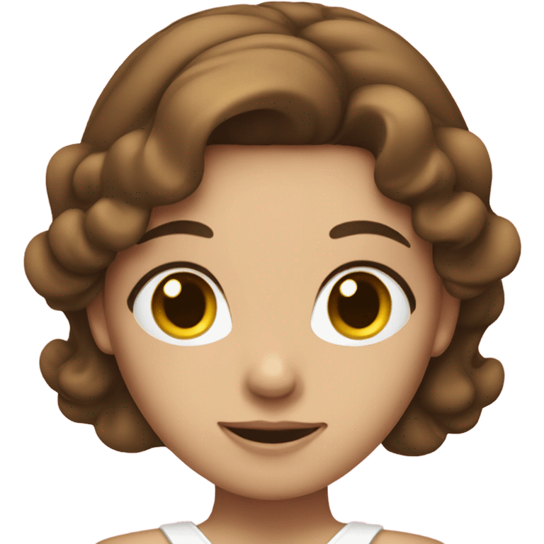 girl with brown hair and white bow on the back emoji