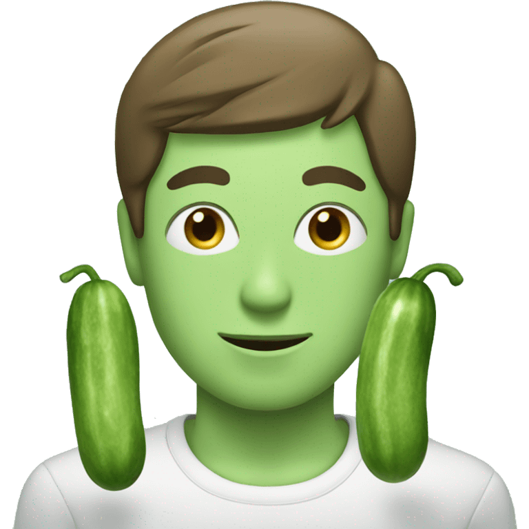 Face with cucumbers emoji