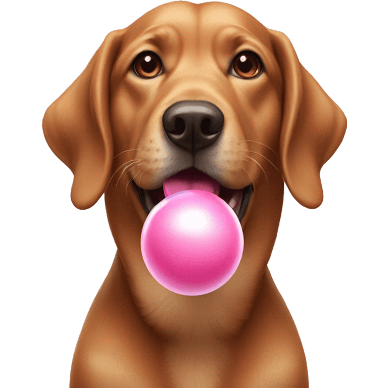 Dog eating bubble gum emoji