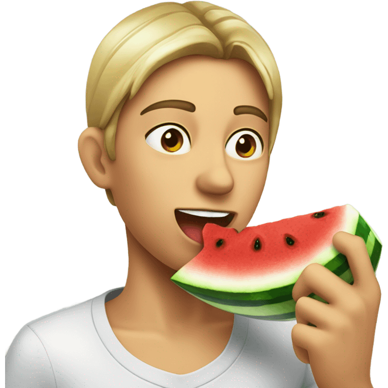 A person eating watermelon  emoji