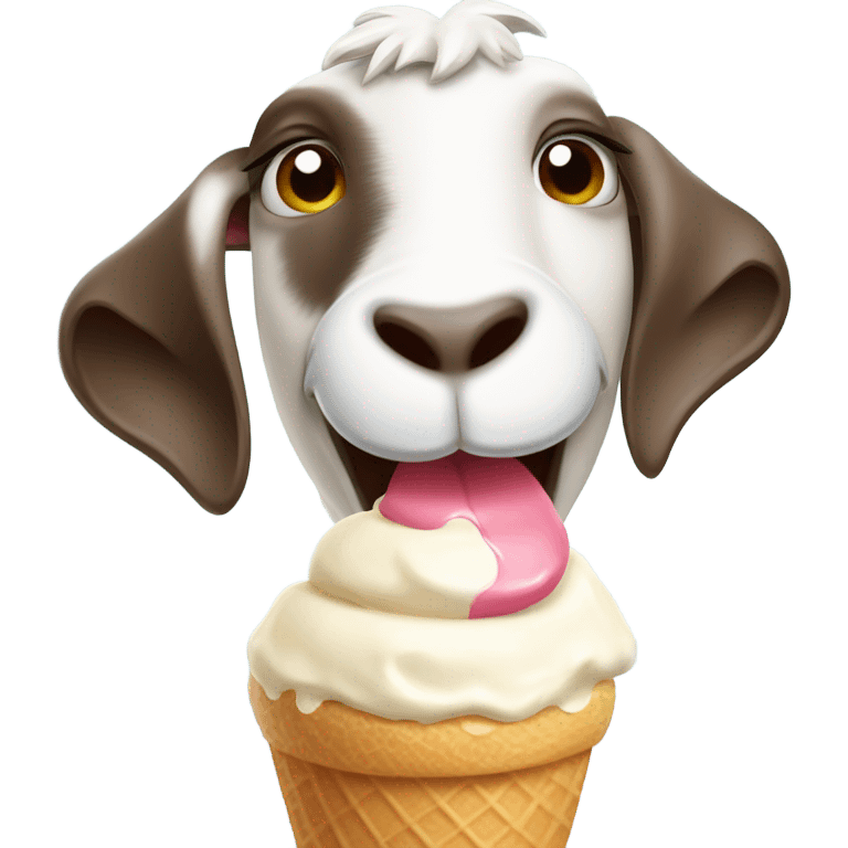 goat eating ice cream emoji