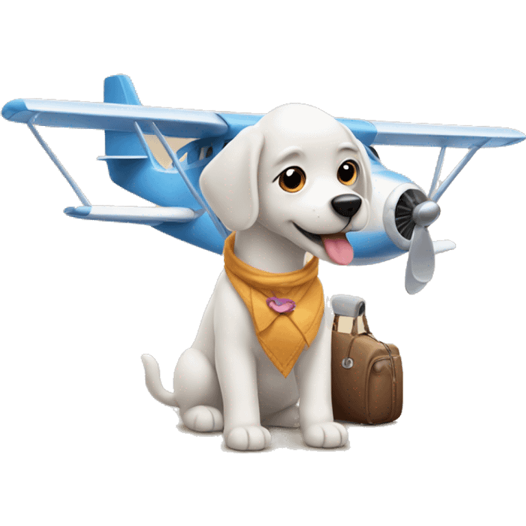 Airplane with dog emoji