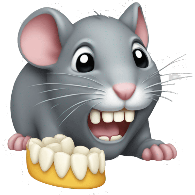 a mouse with a tooth emoji