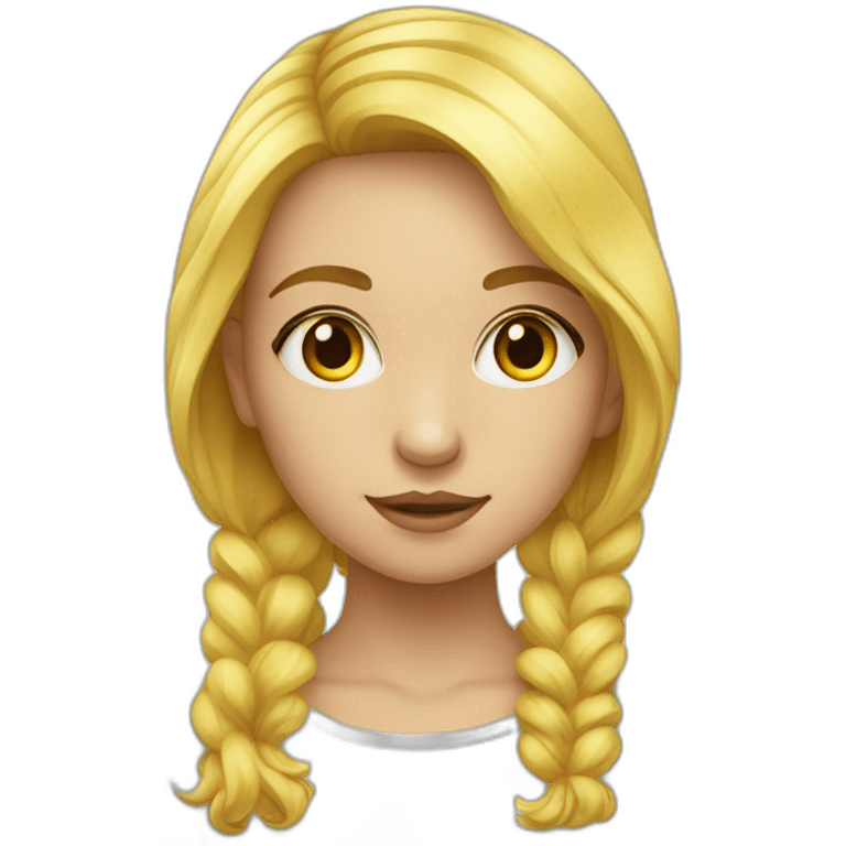 fille au yeux jaune avec cheveux blond emoji