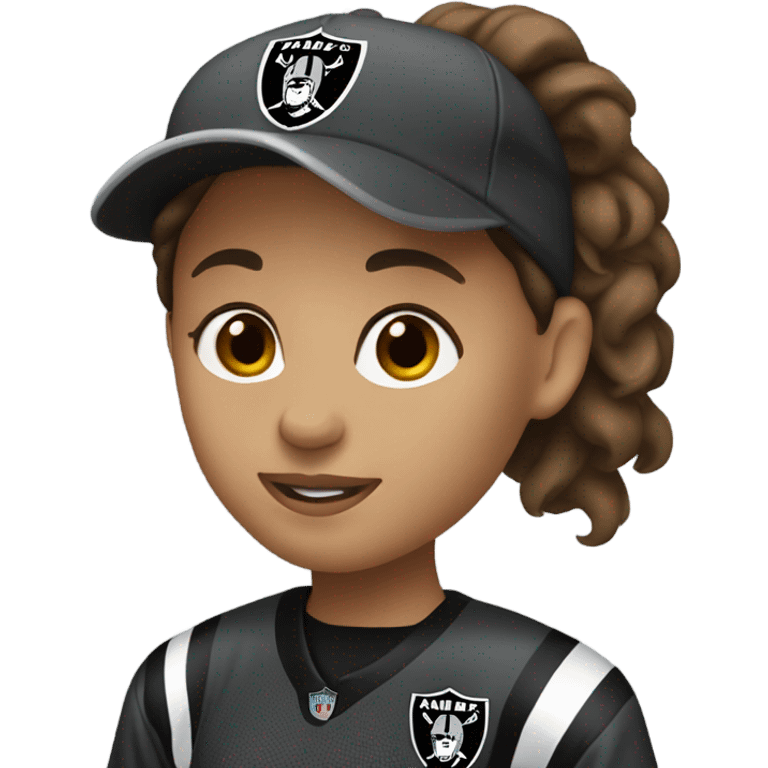 Raiders fan female with brown hair  emoji