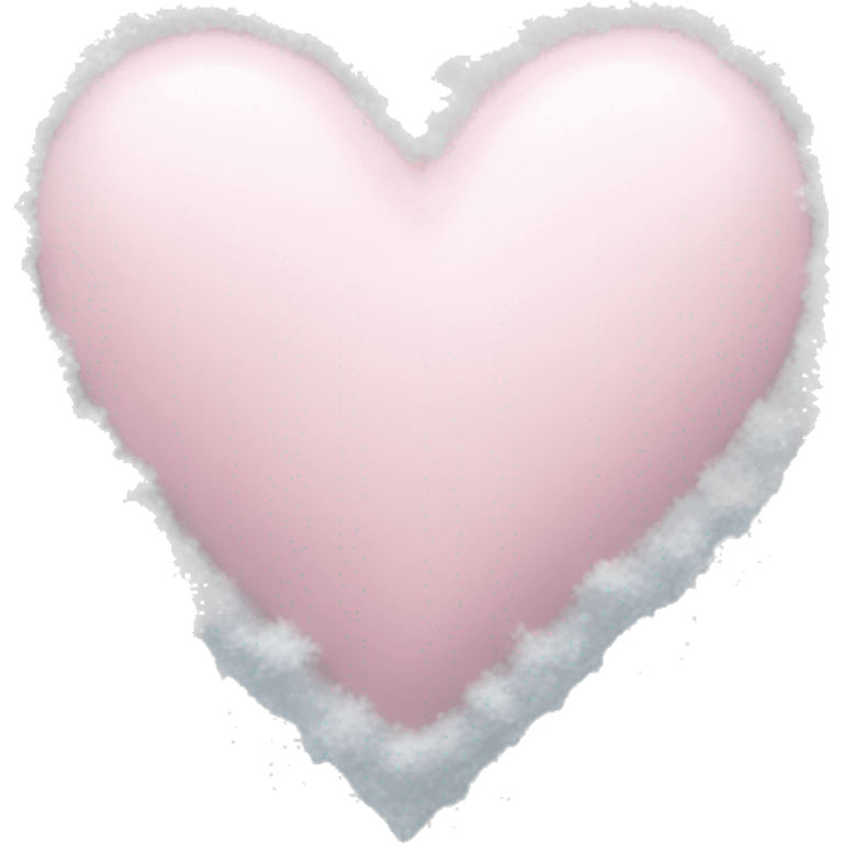 Light pink heart with snow on top of it emoji