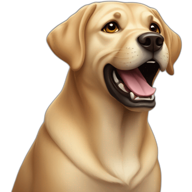 snarling labrador black emoji