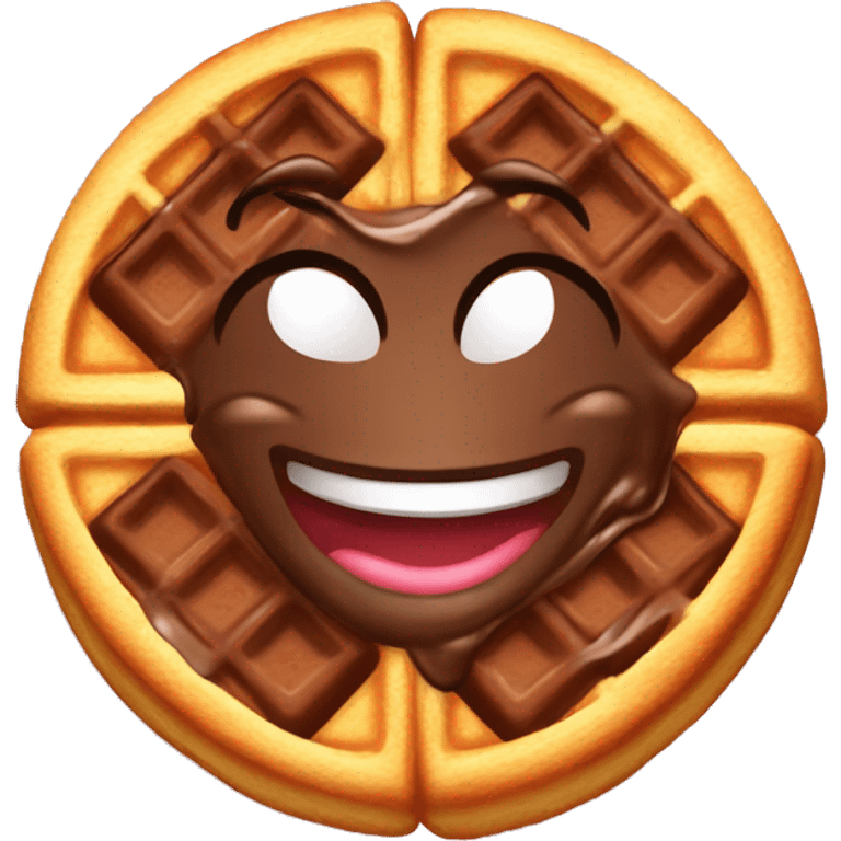 Waffle with chocolate  emoji