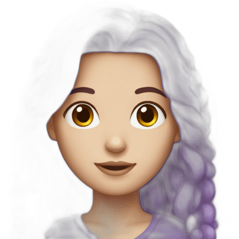 white girl with Purple hair emoji