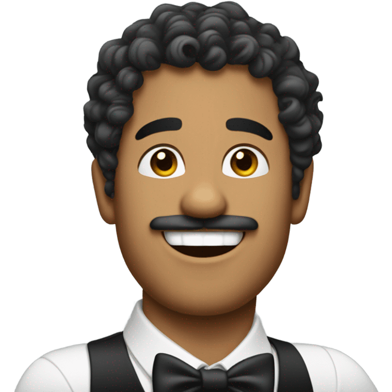 Latino man with curls and formal clothes dancing salsa emoji