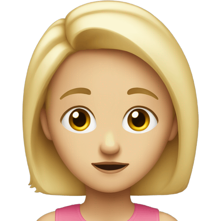 Blonde girl side-eyeing  emoji