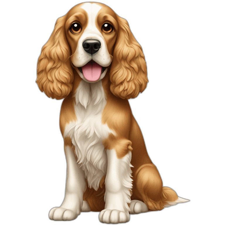 Dog-english-cocker-spaniel-full-body-golden emoji