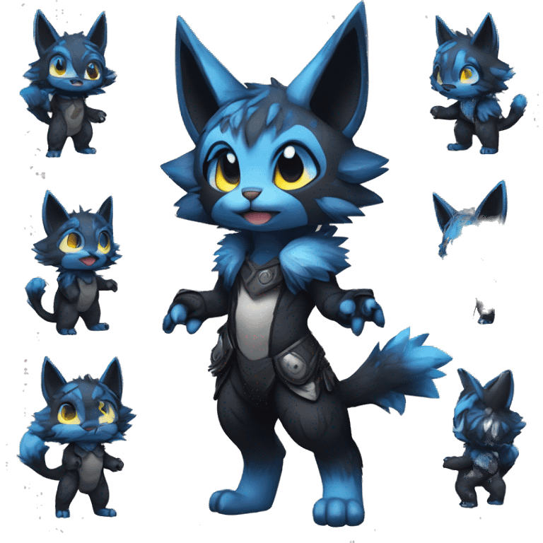 Anthro-Edgy-Cool-Dark-Contrast-Colors-Fantasy-Fur-Sona-Chibi-Shiny-Fakémon-Hybrid full body emoji