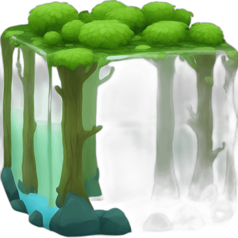 Forest water cube emoji