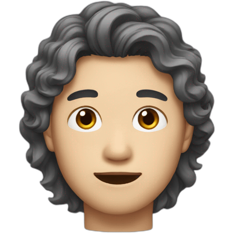 Korean man with wavy hair emoji