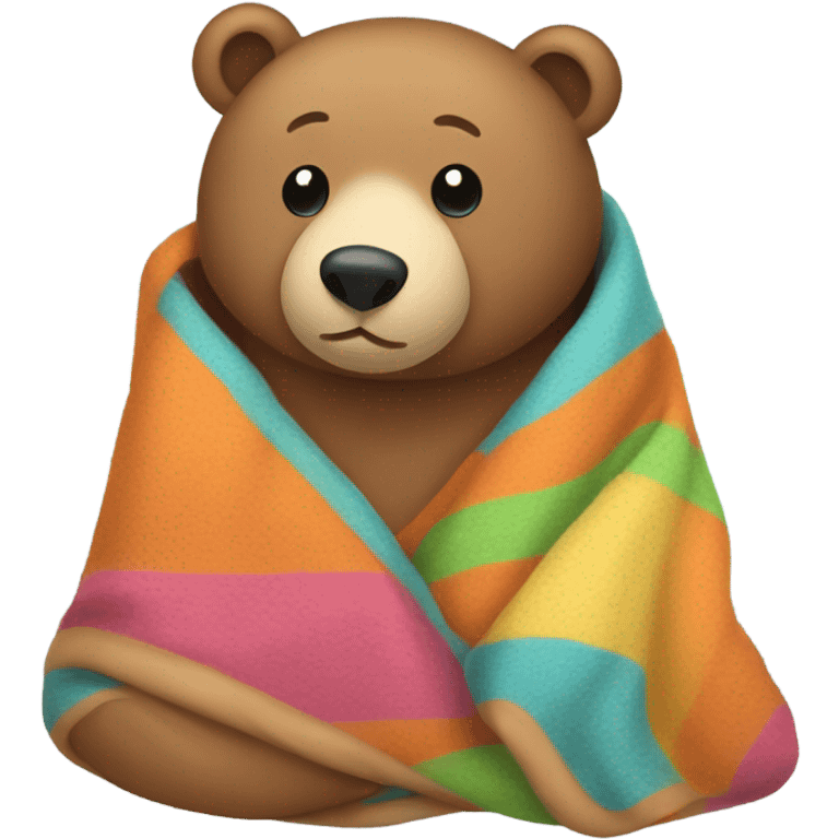 bear cozy in blanket emoji