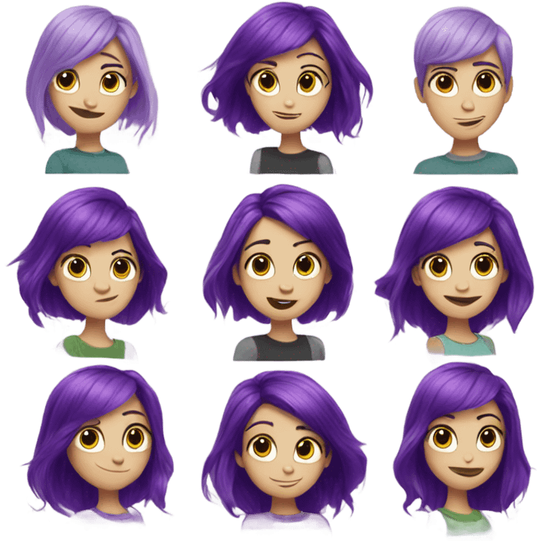 inside out purple hair emoji