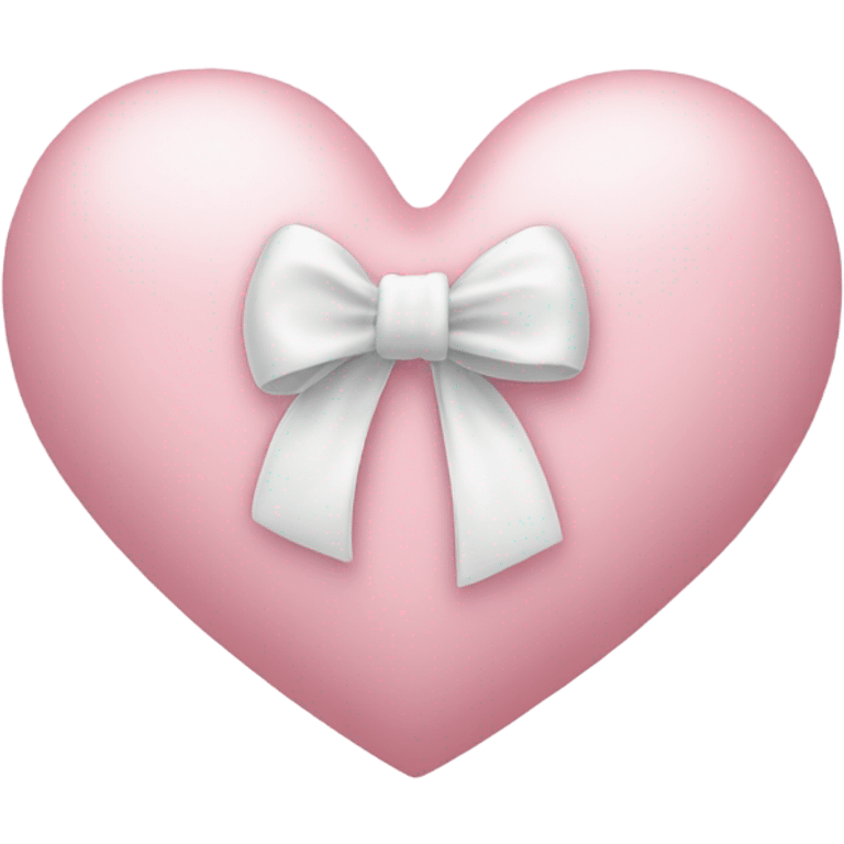 Pastel pink heart with white bow emoji