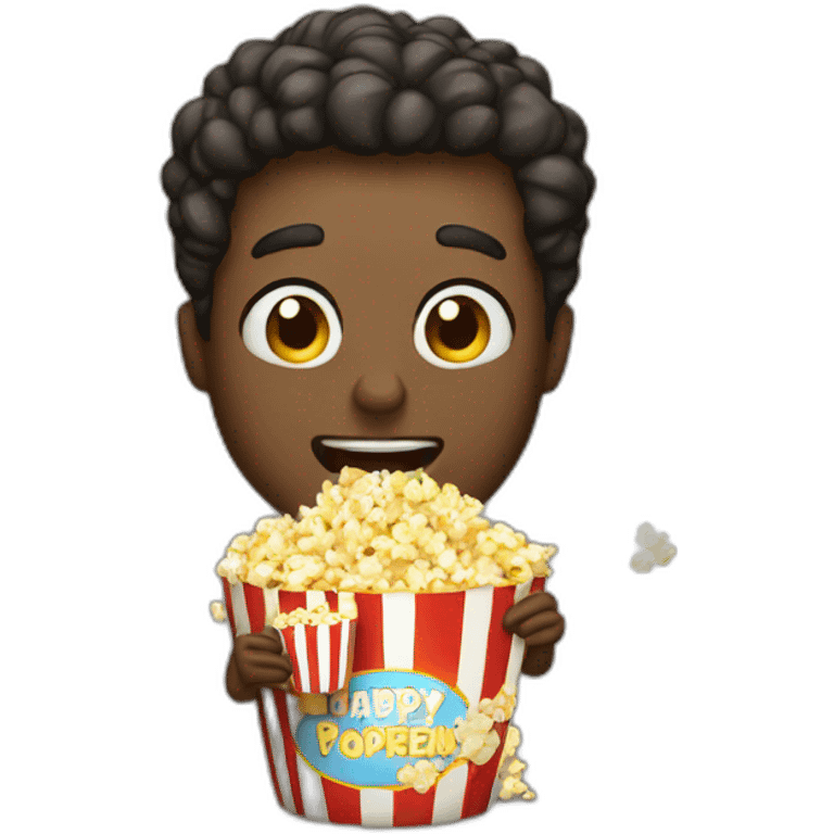 dude eating popcorn emoji