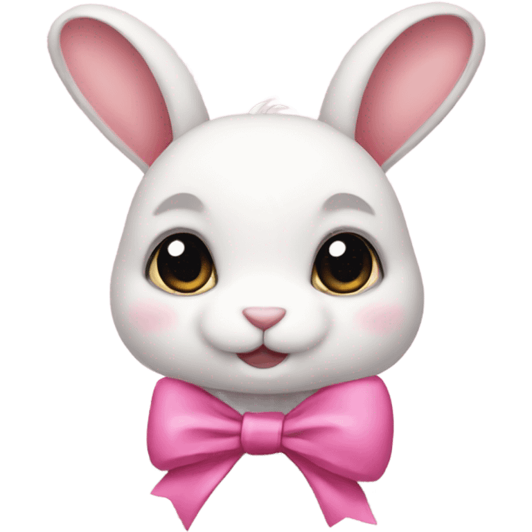 Bunny wearing a pink bow emoji