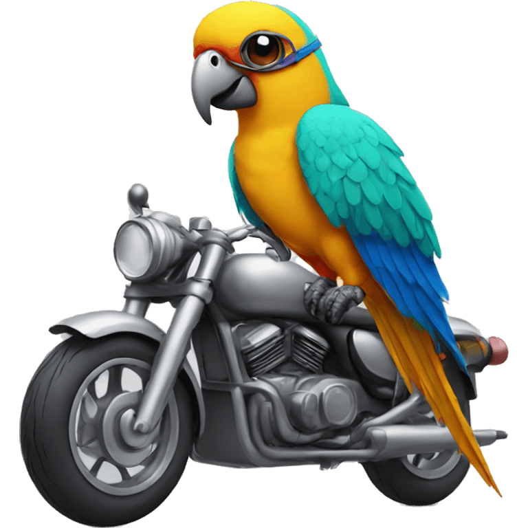 parrot with glasses and turban on motorbike emoji