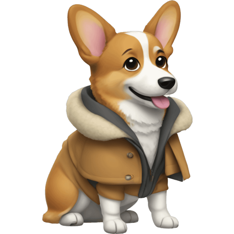 Corgi in coat emoji